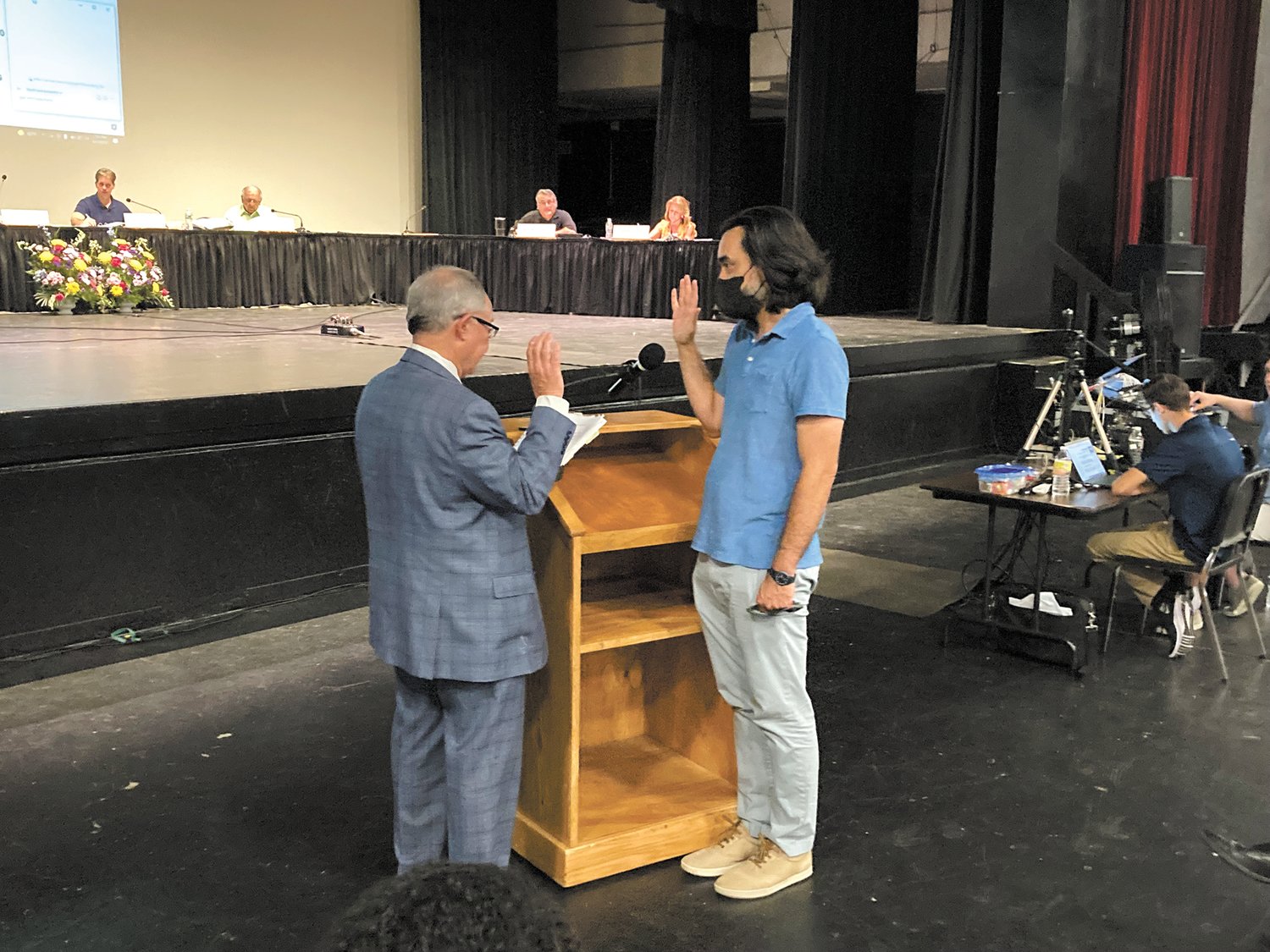 REPRESENTING WARD 1: Keith Catone was sworn in as the Ward 1 School Committee representative on Monday. (Cranston Herald photo)